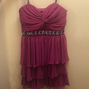 Fuchsia medium length party dress